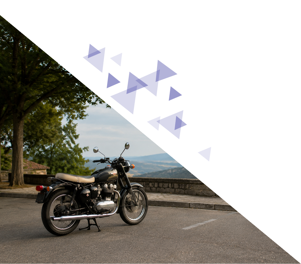 Moto clásica aparcada seguro moto clásica