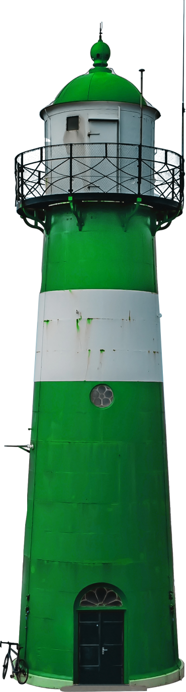 Faro verde como símbolo de orientación y seguridad para elegir un seguro de vida en Zaragoza