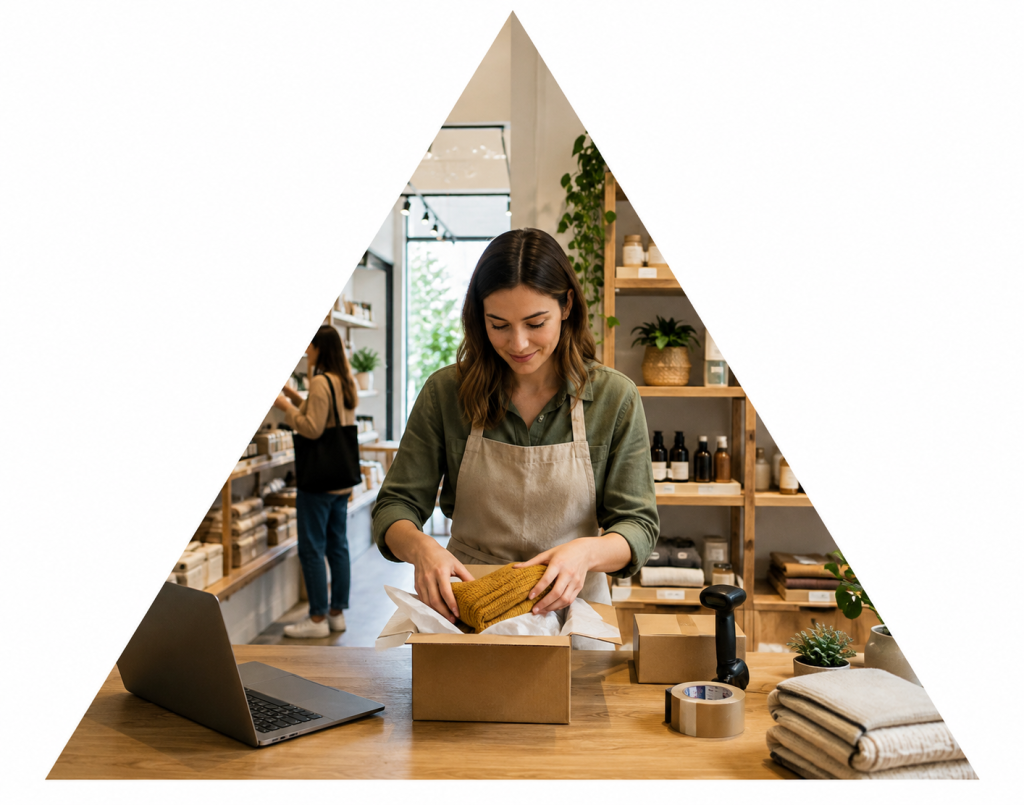 Seguro para comercios con venta física y online y preparación de pedidos e-commerce.