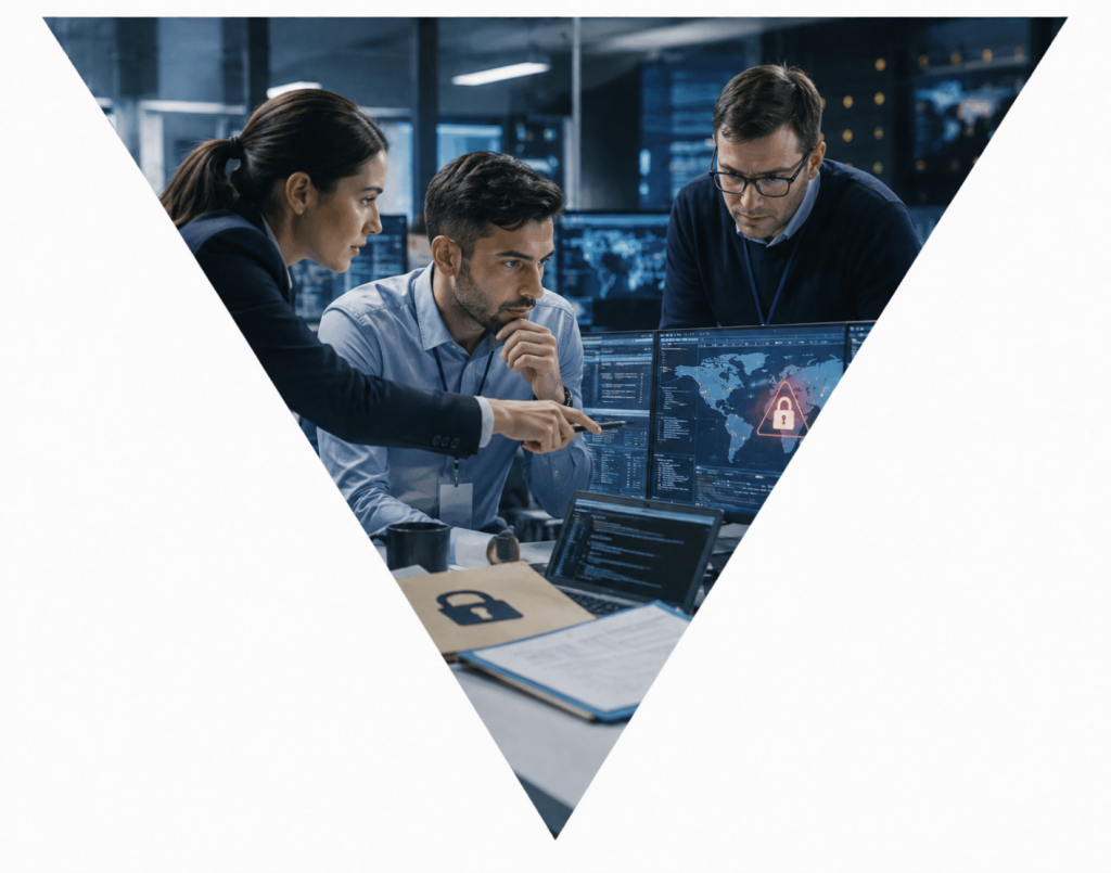 Equipo técnico investigando una posible exposición o robo de información confidencial en los sistemas de la empresa.